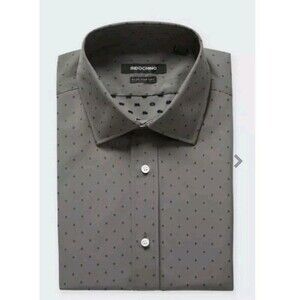 Indochino Mens Gray Plaid Long Sleeve Shirt Large 42 Chest‎